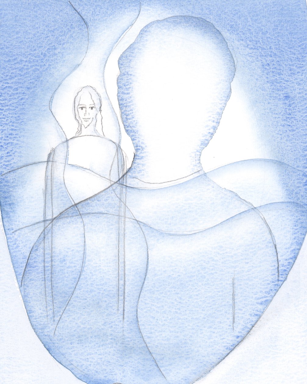 Widziałam Promienną Obecność Chrystusa, za moimi myślami i wspomnieniami, 2000 (w/c na papierze) autorstwa Elizabeth Wang