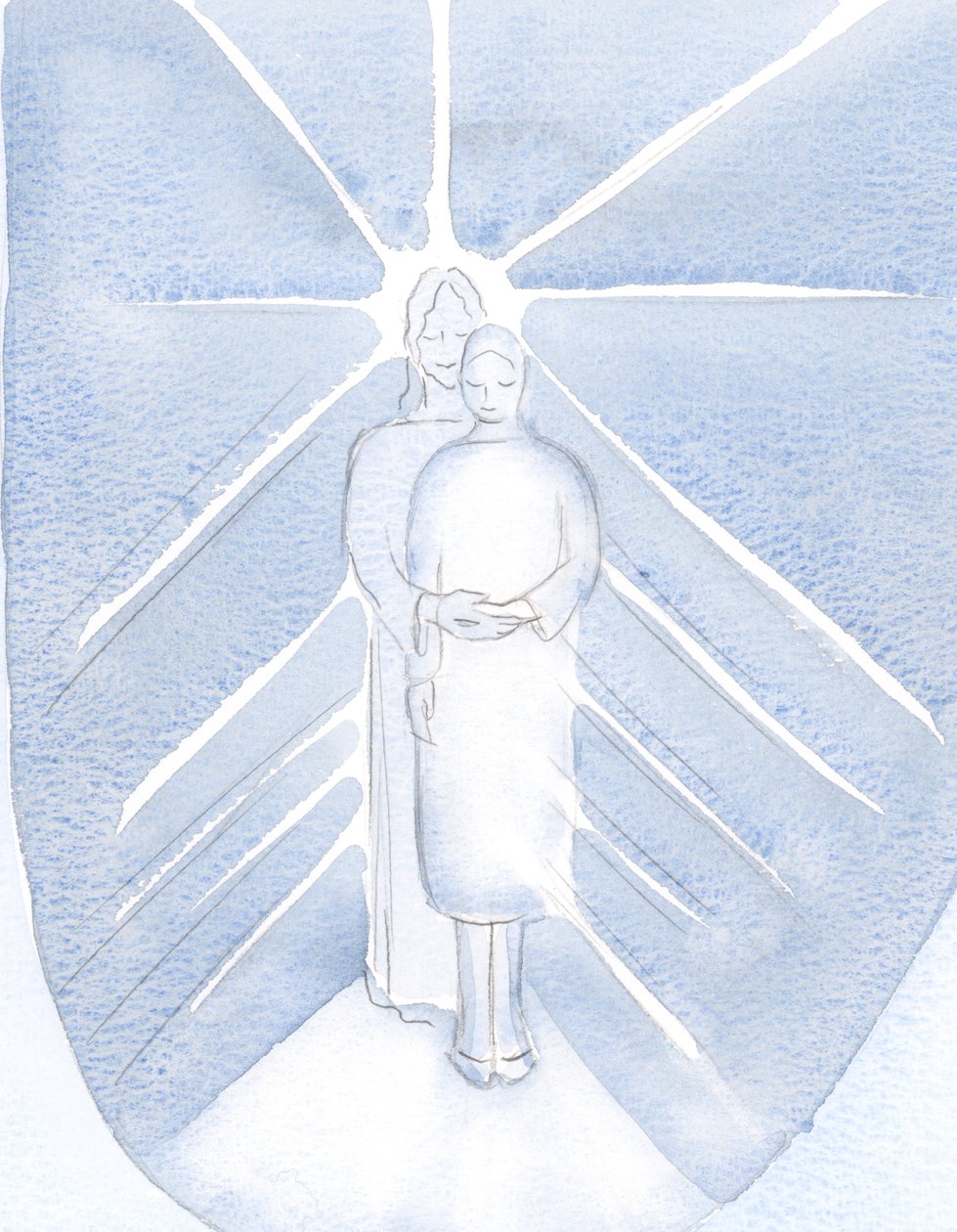 Widziałam, że Jezus może uczynić nas bardziej „przezroczystymi”, aby Jego światło przeświecało przez nas, 2000 (w/c na papierze) autorstwa Elizabeth Wang