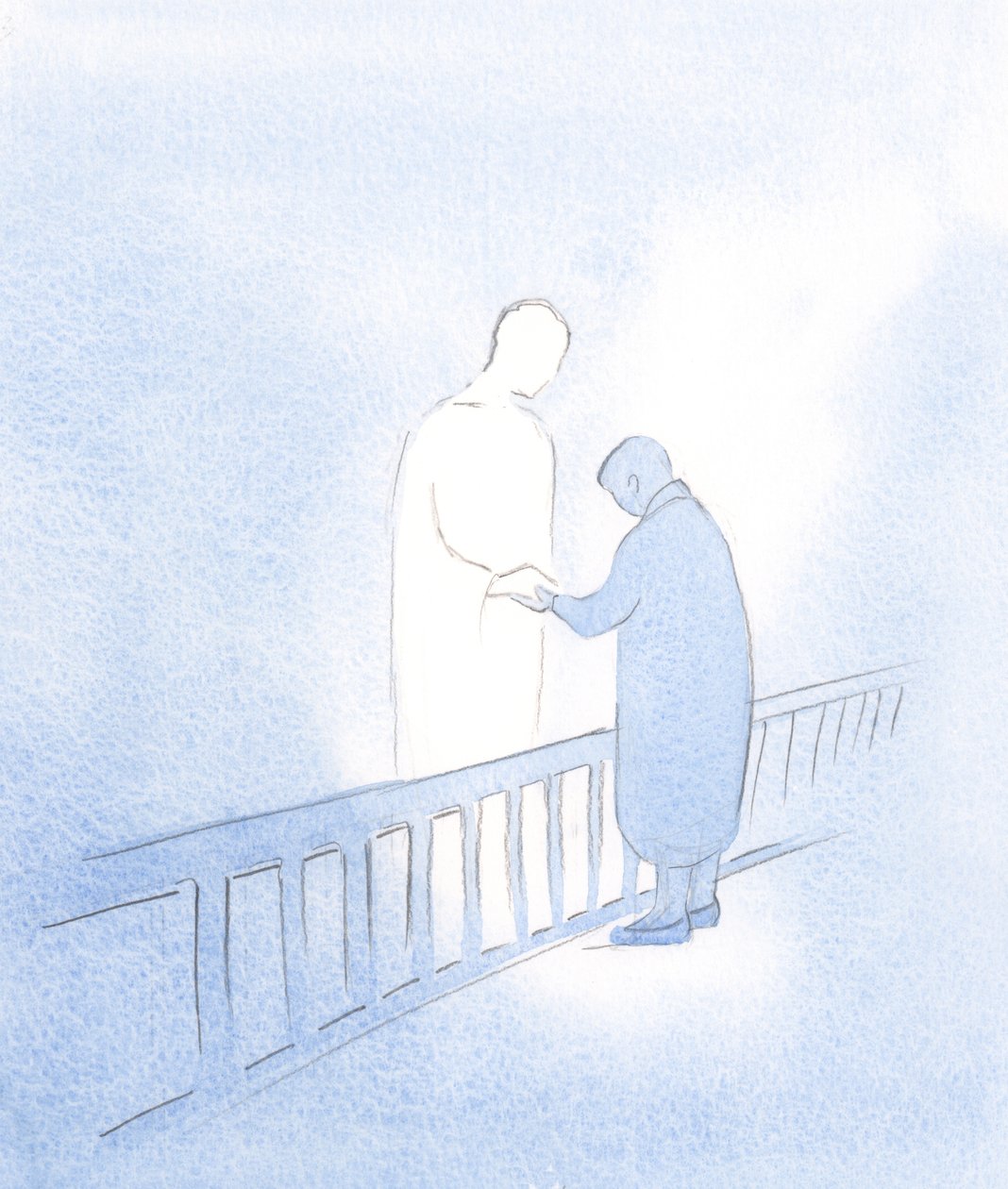 Zwróciłem się do Niego, mówiąc: „Ufam Tobie? nie mieszkając nad przeszłością”, 2000 (w/c na papierze) autorstwa Elizabeth Wang