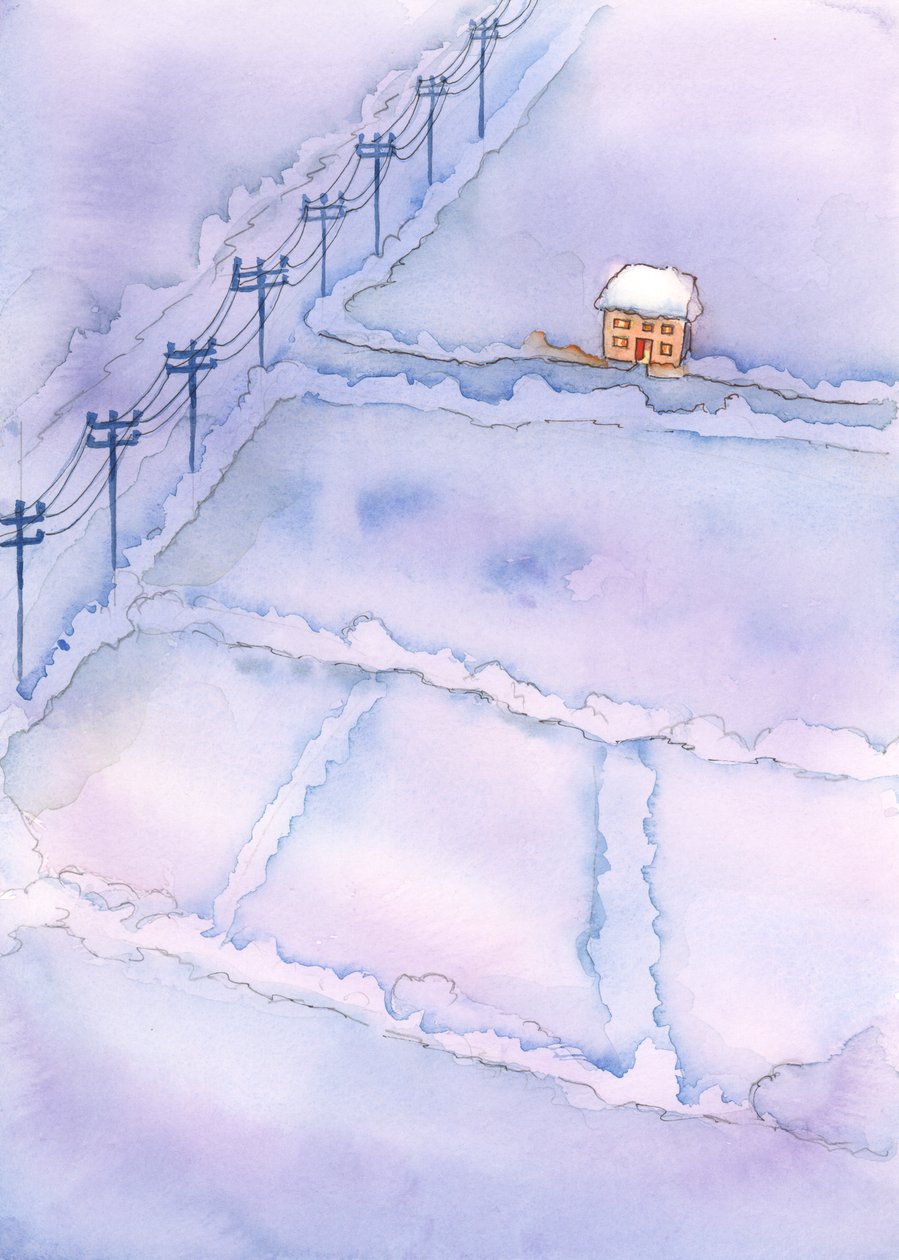 W oczach Boga nasza ziemia jest często jak opuszczony krajobraz, w którym tylko nieliczne miejsca są naprawdę cenione, 2003 (w/c na papierze) autorstwa Elizabeth Wang