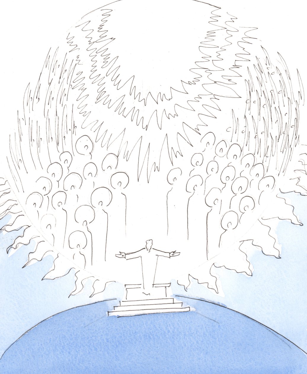 To tak, jakby Niebo zstąpiło aż do sanktuarium kościelnego, 2004 (w/c na papierze) autorstwa Elizabeth Wang