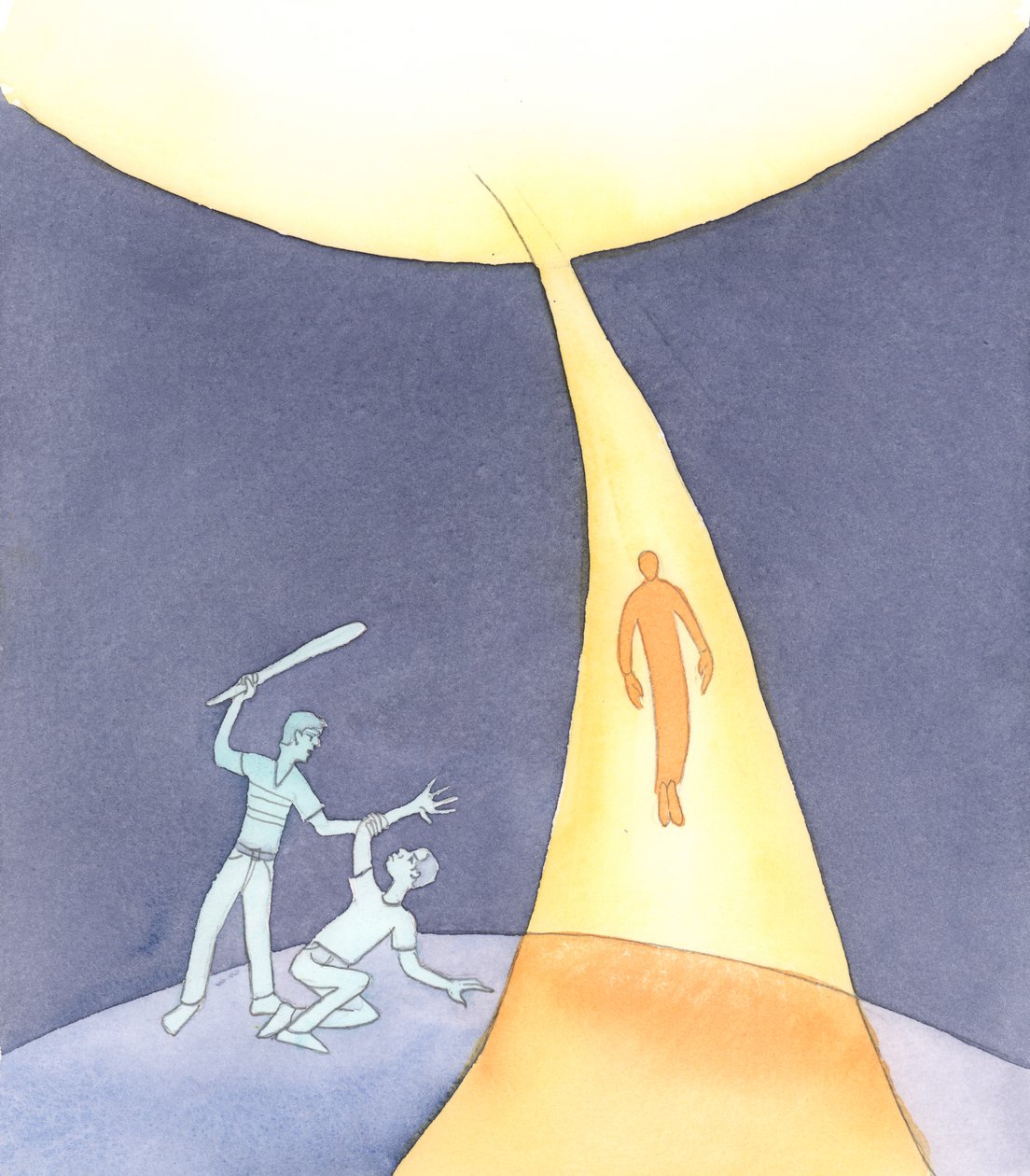 To Duch Święty, Duch Miłości, który niesie dusze do Nieba, kiedy umieramy, 2004 (w/c na papierze) autorstwa Elizabeth Wang
