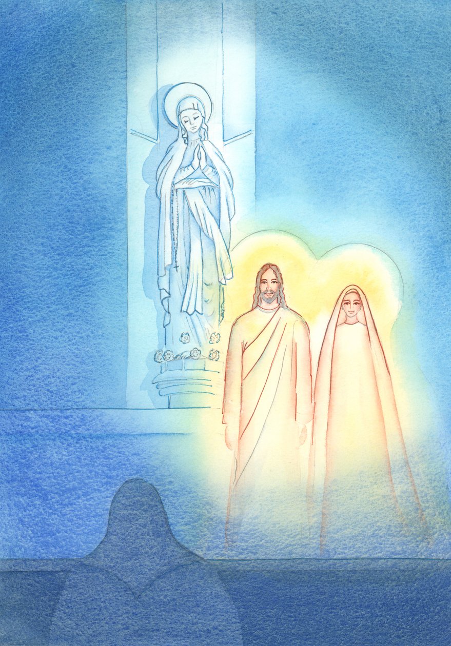 Spodobało się Jezusowi przyprowadzić Swoją Matkę Marię, aby była z Nim w Kaplicy Matki Bożej i pokazać mi, w co wierzę, 2002 (w/c na papierze) autorstwa Elizabeth Wang