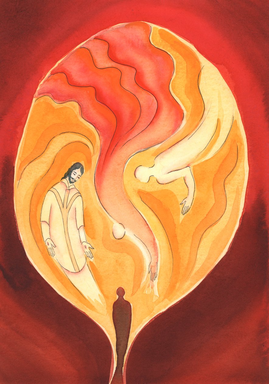 Jezus nasz Arcykapłan przez Ducha Świętego wciąga nas w miłość Ojca, 2003 (w/c na papierze) autorstwa Elizabeth Wang