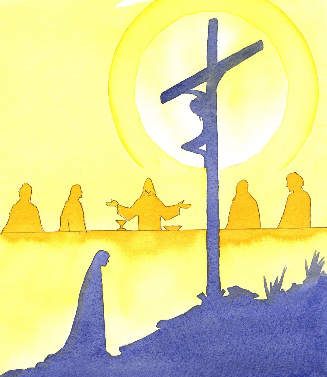 W noc przed śmiercią Jezus ustanowił Najświętszą Eucharystię podczas Ostatniej Wieczerzy 2001 (w/c na papierze) autorstwa Elizabeth Wang