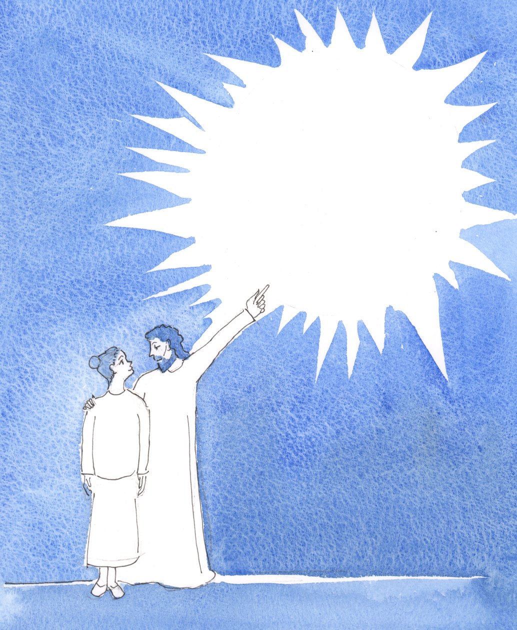 Chrystus wyjaśnił, że tylko w niebie wszyscy są doskonali, 2004 (w/c na papierze) autorstwa Elizabeth Wang