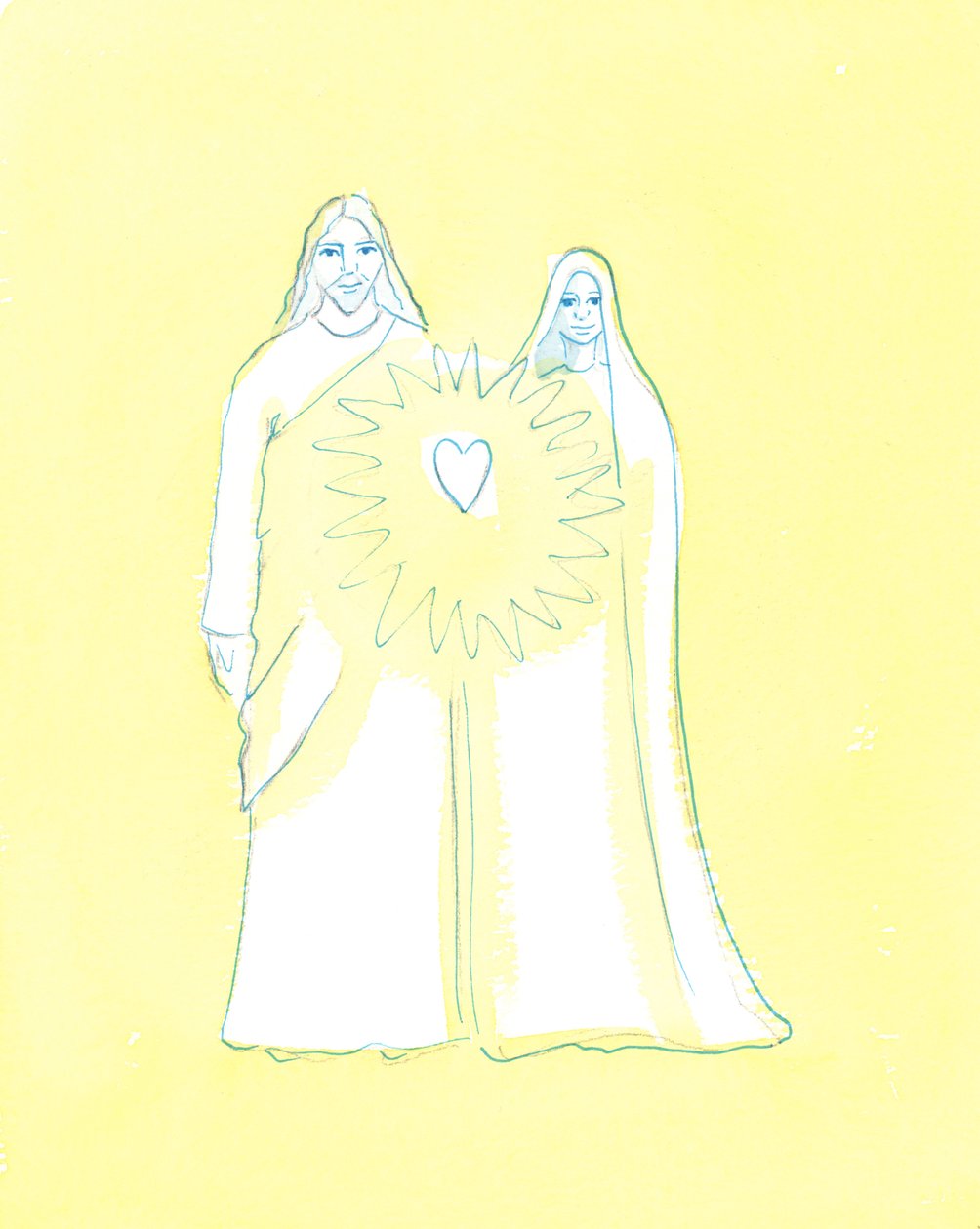 Matka Boża dzieliła udrękę Chrystusa jak nikt inny na ziemi, 2003 (w/c na papierze) autorstwa Elizabeth Wang