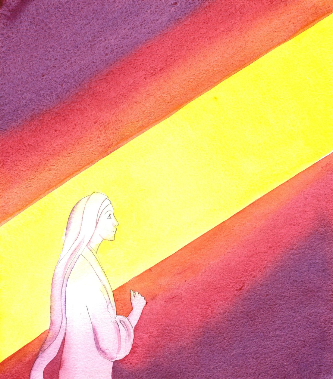 Zwiastowanie, 2001 (w/c na papierze) autorstwa Elizabeth Wang