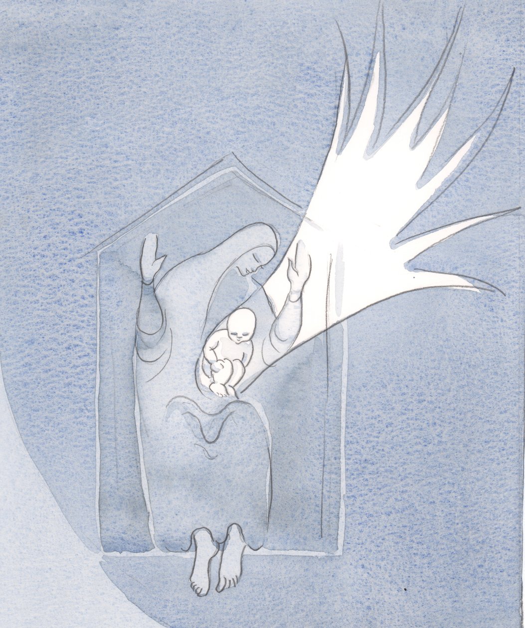 Najświętsza Maryja Panna to ?Święty Dom? która urodziła Syna Bożego w swoim łonie i jest na zawsze uhonorowana, 2001 (w/c na papierze) autorstwa Elizabeth Wang