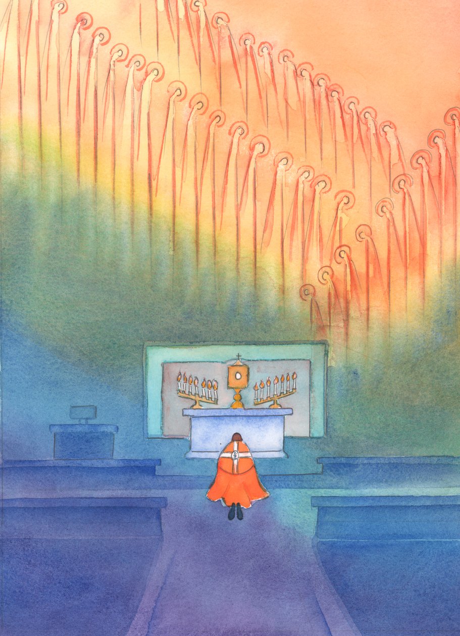 Świętych obcowanie, które głosimy w Credo, jest rzeczywistością, 2002 (w/c na papierze) autorstwa Elizabeth Wang