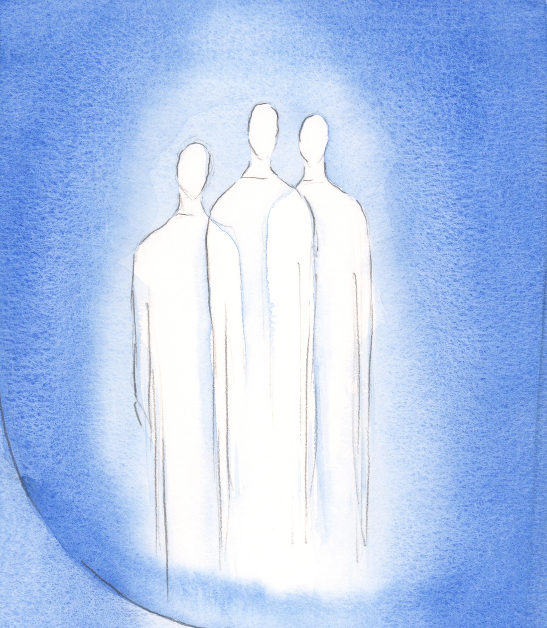 Trójca Święta, Bóg Jeden, Trzy Osoby, żyje w duszy chrześcijanina w olśniewającym blasku, 2002 (w/c na papierze) autorstwa Elizabeth Wang