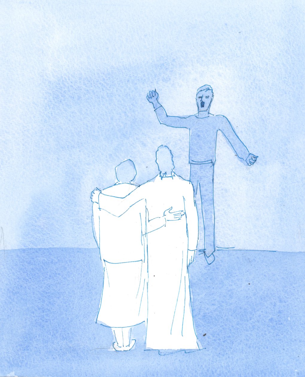 Związek między Chrystusem a mną jest tak bliski, że ktokolwiek mnie skrzywdzi, musi skrzywdzić Chrystusa, 2004 (w/c na papierze) autorstwa Elizabeth Wang