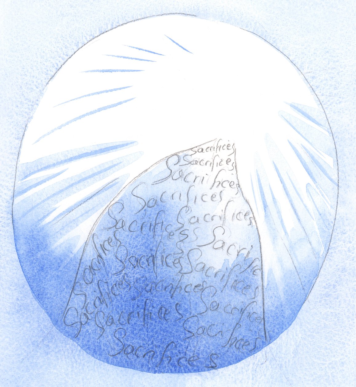 Dzięki łasce Chrystusa buduję „górę” łaski, układam ją ofiarami, aby inni mogli iść do Boga, 2002 (w/c na papierze) autorstwa Elizabeth Wang