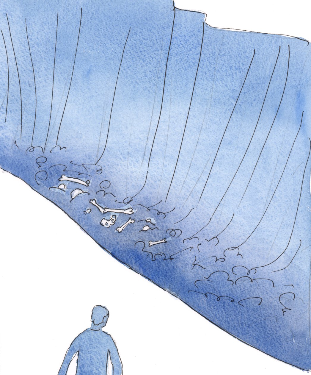 Mamy rację mówiąc o „upadku” w grzech lub o niebezpieczeństwie spadnięcia „w dół” do piekła, 2004 (w/c na papierze) autorstwa Elizabeth Wang