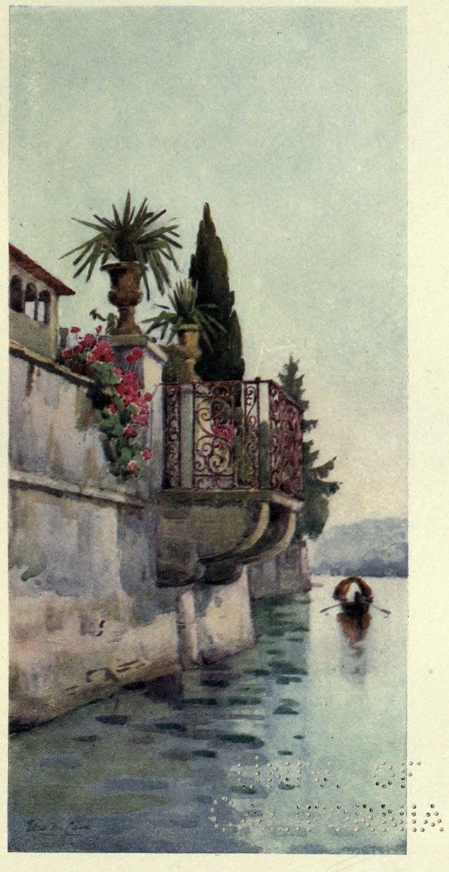 Balkon, Lago di Como, ilustracja z „Włoskich jezior” Richarda Bagot autorstwa Ella Du Cane