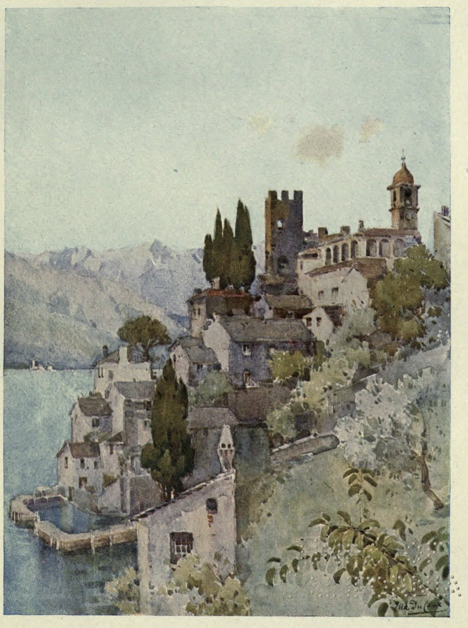 Corenno, Lago di Como, ilustracja z „Włoskich jezior” Richarda Bagot autorstwa Ella Du Cane