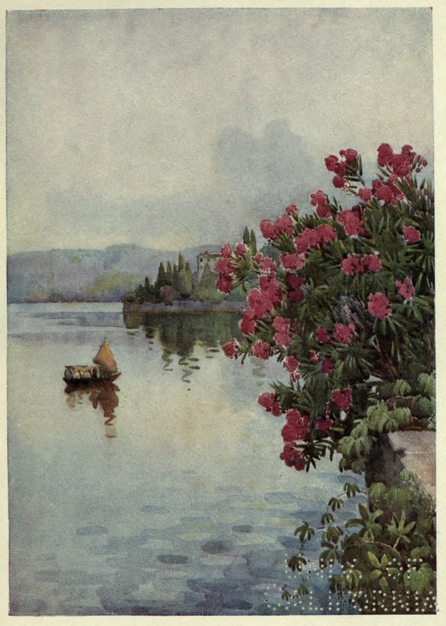 Oleandry, Lago di Como, ilustracja z „Włoskich jezior” Richarda Bagot autorstwa Ella Du Cane
