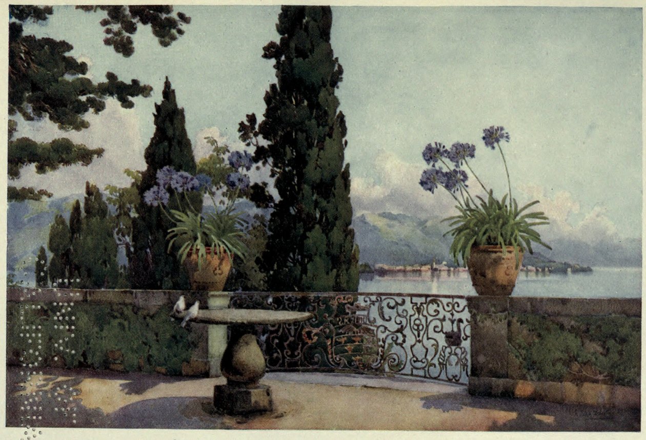 Pallanza z Isola Bella, Lago Maggiore, ilustracja z „Włoskich jezior” Richarda Bagota autorstwa Ella Du Cane