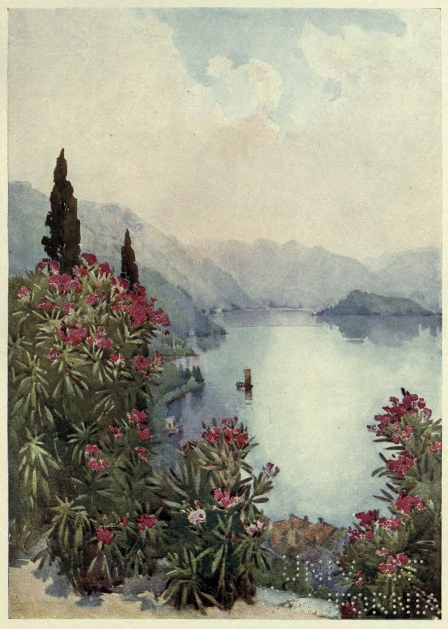 Villa Serbelloni, Lago di Como, ilustracja z „Włoskich jezior” Richarda Bagot autorstwa Ella Du Cane
