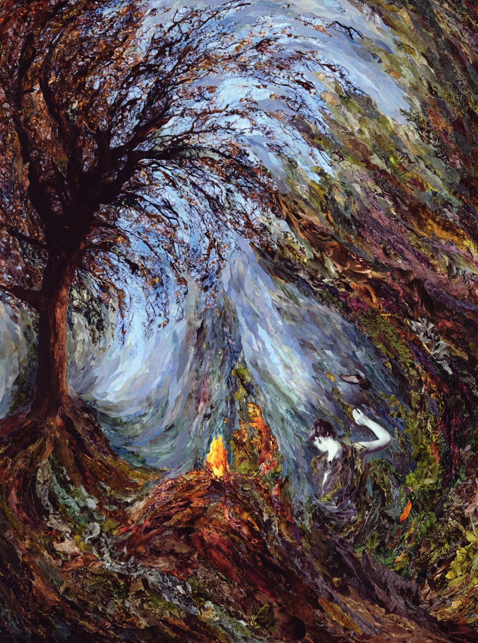 Jesteś zwycięzcą, 2001 (papierowa mozaika kolażowa) autorstwa Ellen Golla