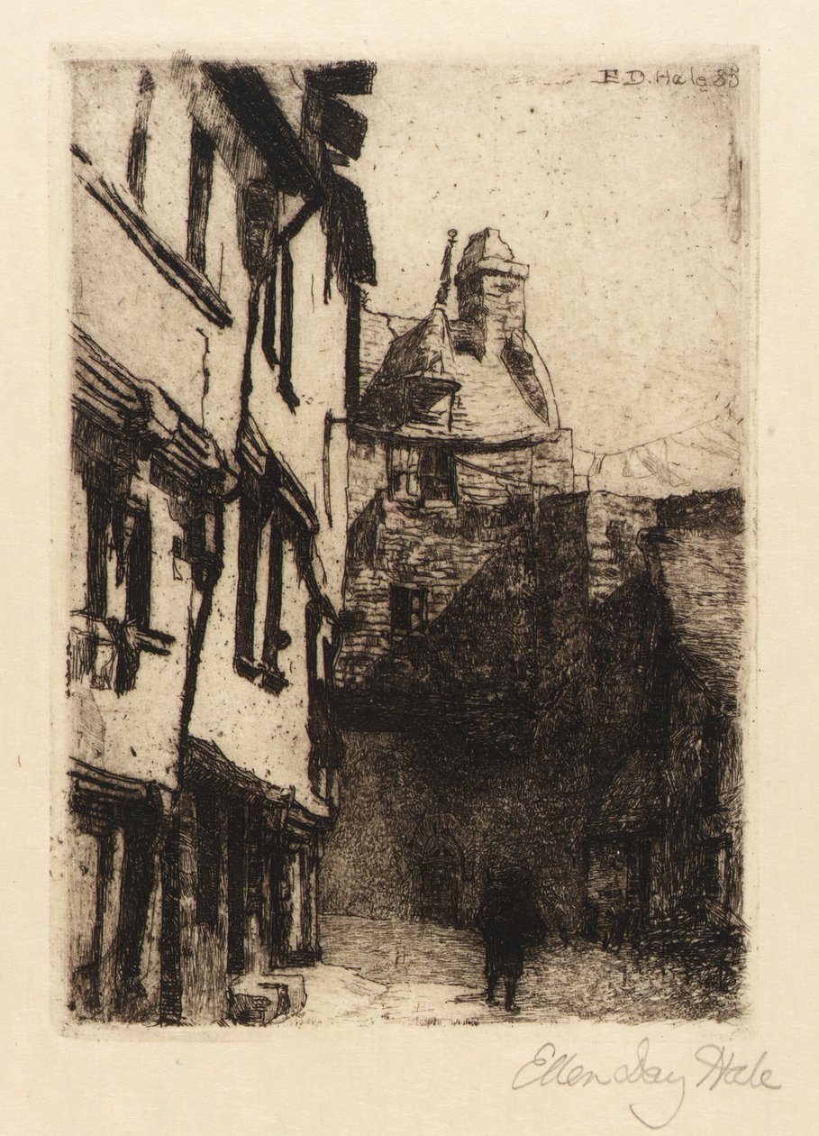Ulica, Mont St Michel autorstwa Ellen Day Hale