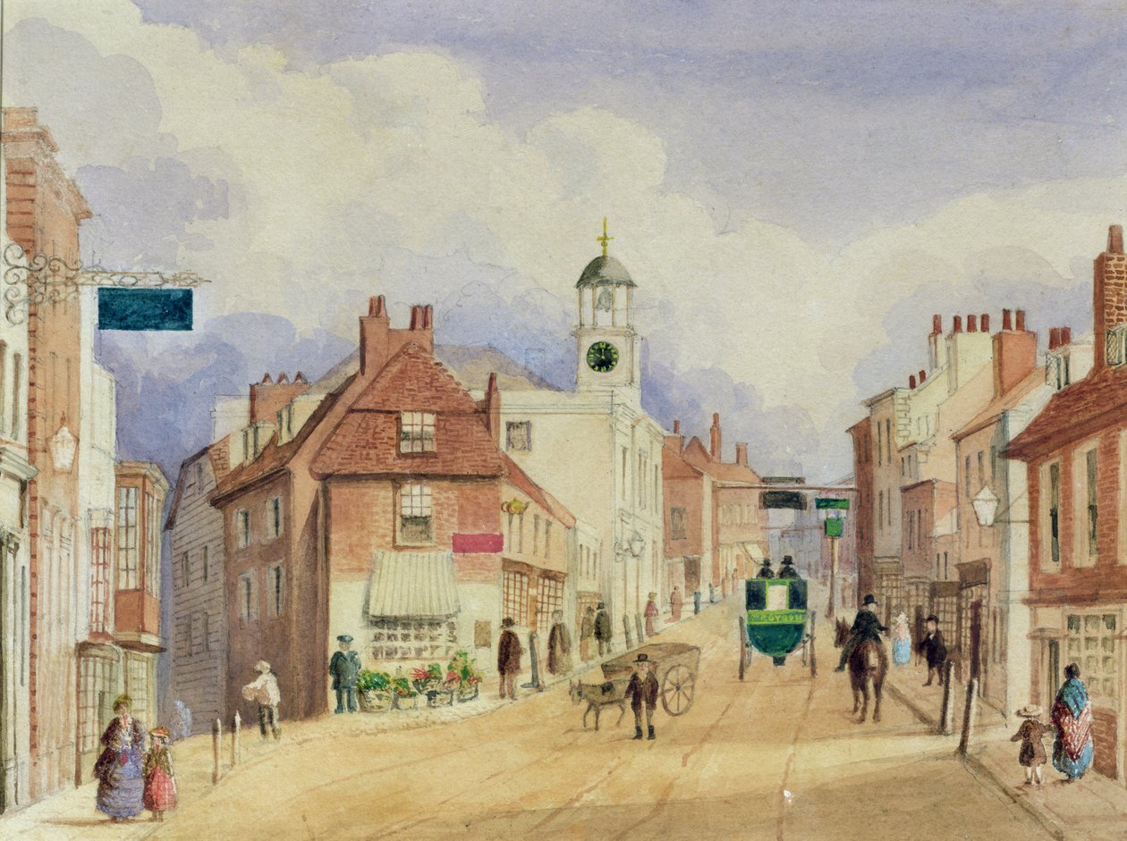 Croydon High Street, ok. 1850-55 autorstwa Ellen Keen