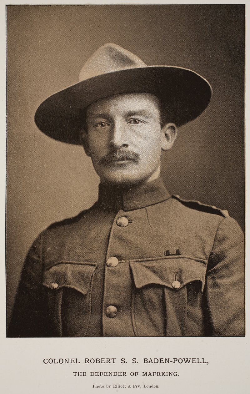 Pułkownik Robert S.S. Baden-Powell, Obrońca Mafeking (zdjęcie w sepii) autorstwa Elliott und Fry Studio