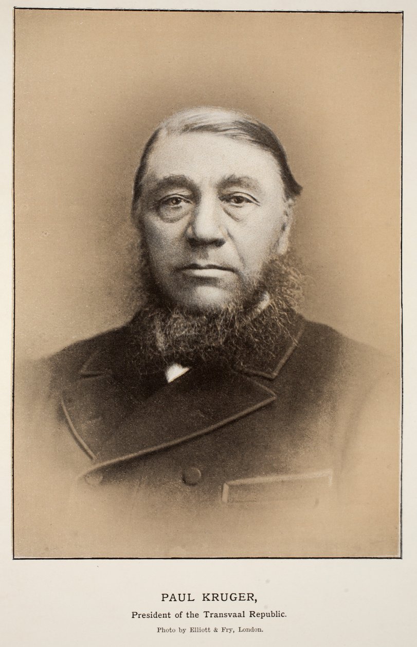 Paul Kruger, prezydent Republiki Transwalu (zdjęcie w sepii) autorstwa Elliott und Fry Studio