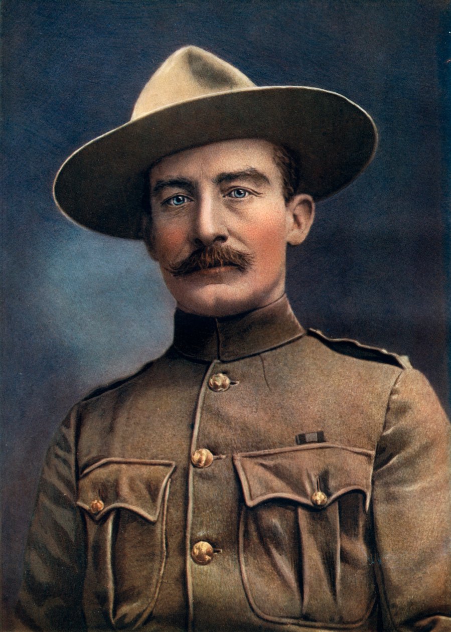 Pułkownik Baden-Powell, generał porucznik w armii brytyjskiej, 1902. autorstwa Elliott and Fry