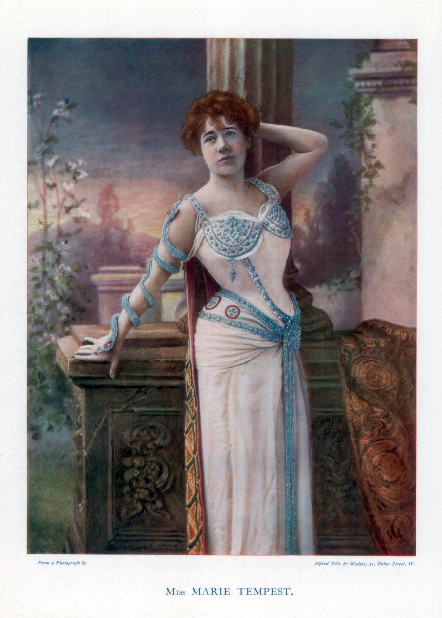 Dame Marie Tempest, angielska piosenkarka i aktorka, 1901. autorstwa Ellis and Walery