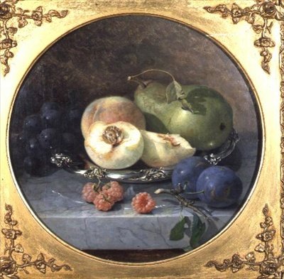 Martwa natura z owoców na marmurowej półce (para 63908) autorstwa Eloise Harriet Stannard