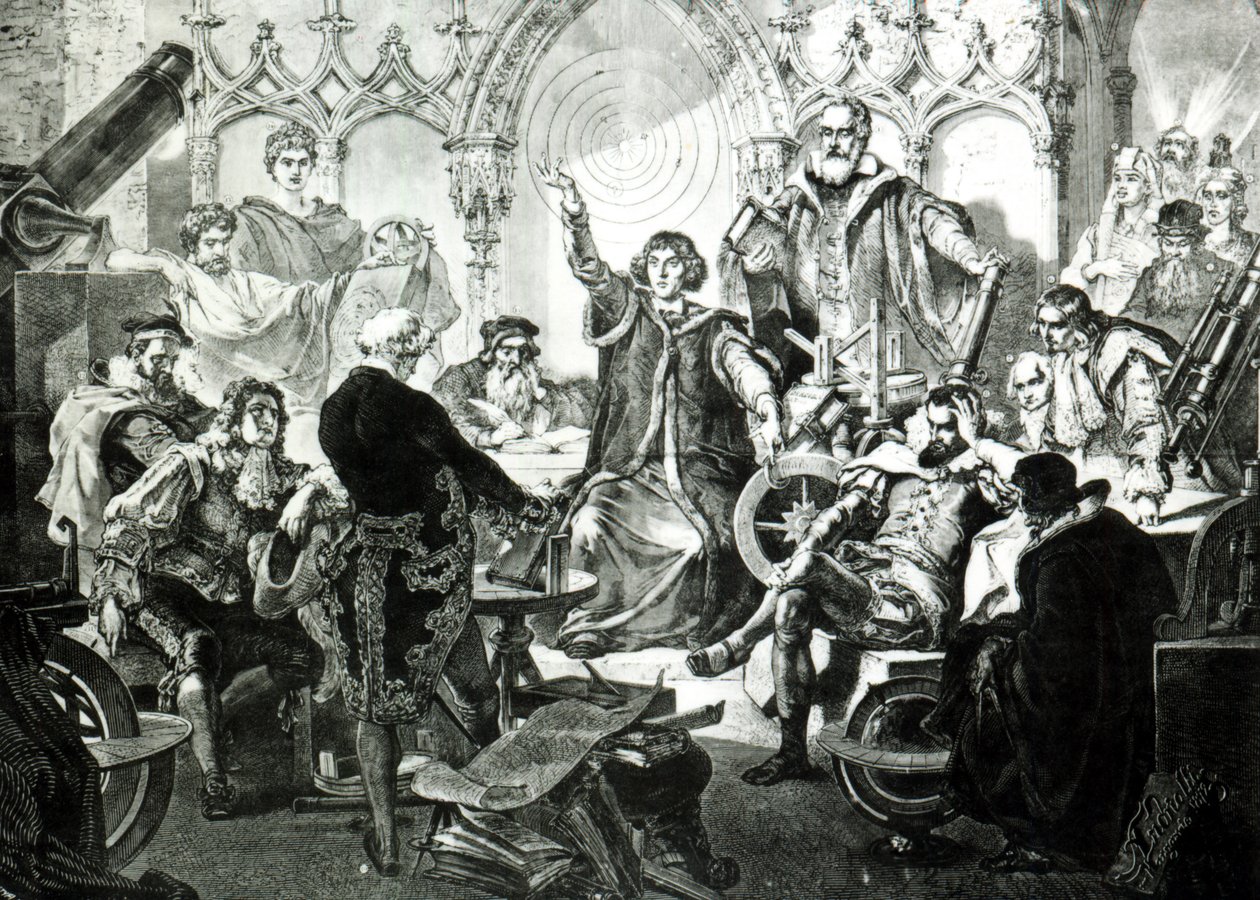 Mikołaj Kopernik (1473-1543) Wyjaśnienie swojej teorii, 1873 autorstwa Elviro Michael Andriolli