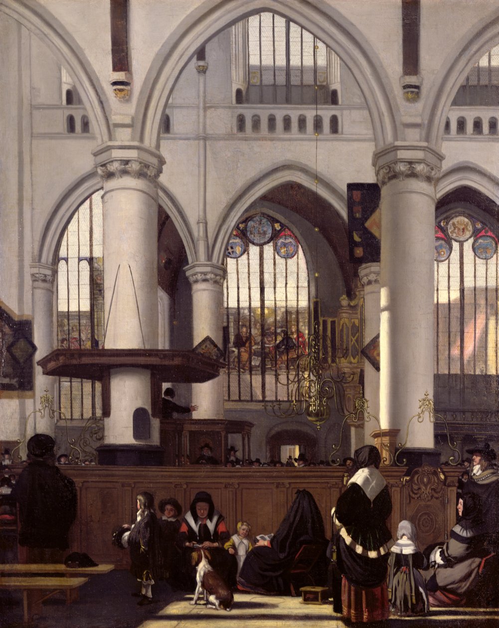 Wnętrze Oude Kerk, Amsterdam, ok. 1660 autorstwa Emanuel de Witte