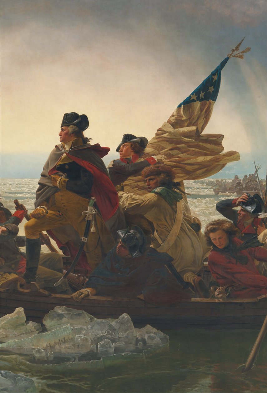Waszyngton przechodzący przez rzekę Delaware, 25 grudnia 1776 r. autorstwa Emanuel Gottlieb Leutze