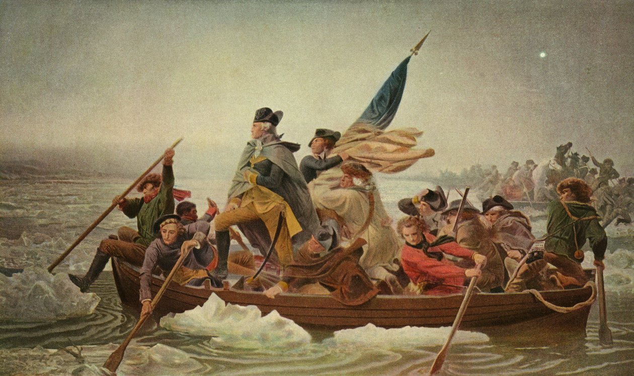 Waszyngton przekraczający Delaware — autorstwa Emanuel Gottlieb after Leutze