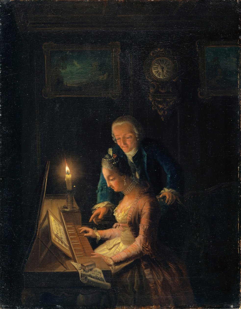 Lekcja muzyki, 1769 autorstwa Emanuel Handmann