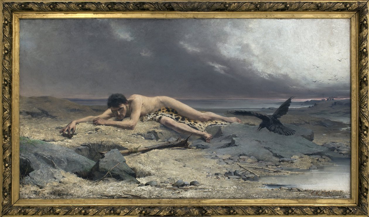 Kain. Obraz Emanuela Krescenca Liski (1852-1903), olej na płótnie autorstwa Emanuel Kresenc Liska