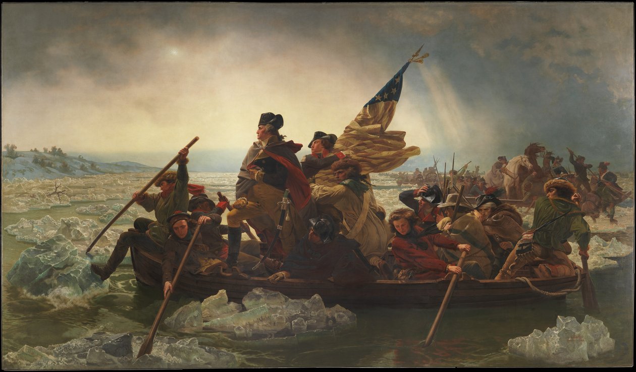 Waszyngton przekraczający Delaware, 1851 autorstwa Emanuel Leutze