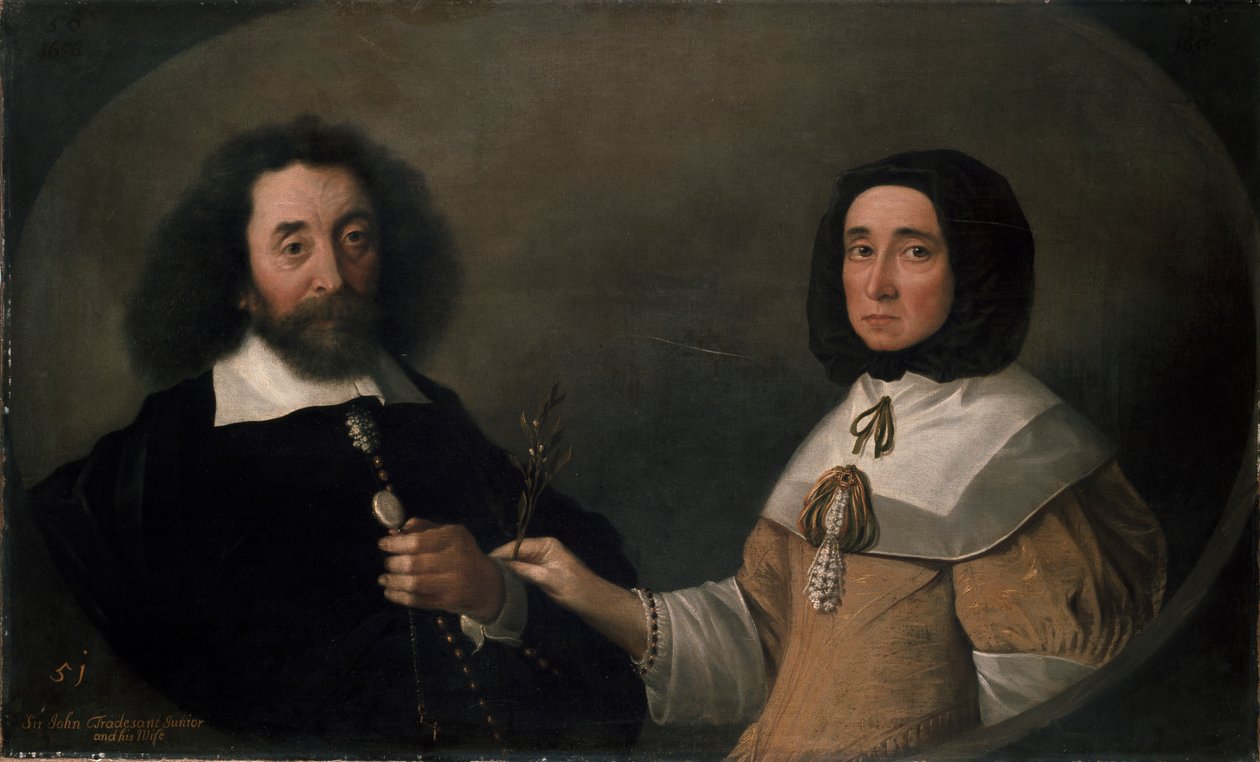 John Tradescant Młodszy i Hester, jego druga żona, XVII wiek autorstwa Emanuel de Critz