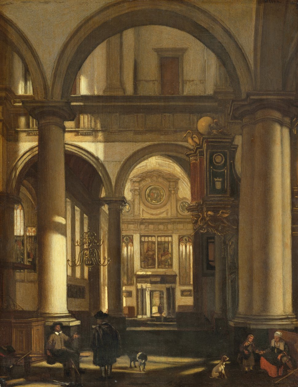 Wnętrze kościoła autorstwa Emanuel de Witte