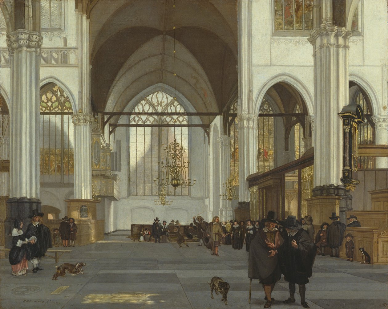 Wnętrze Starego Kościoła, Amsterdam, 1659 autorstwa Emanuel de Witte