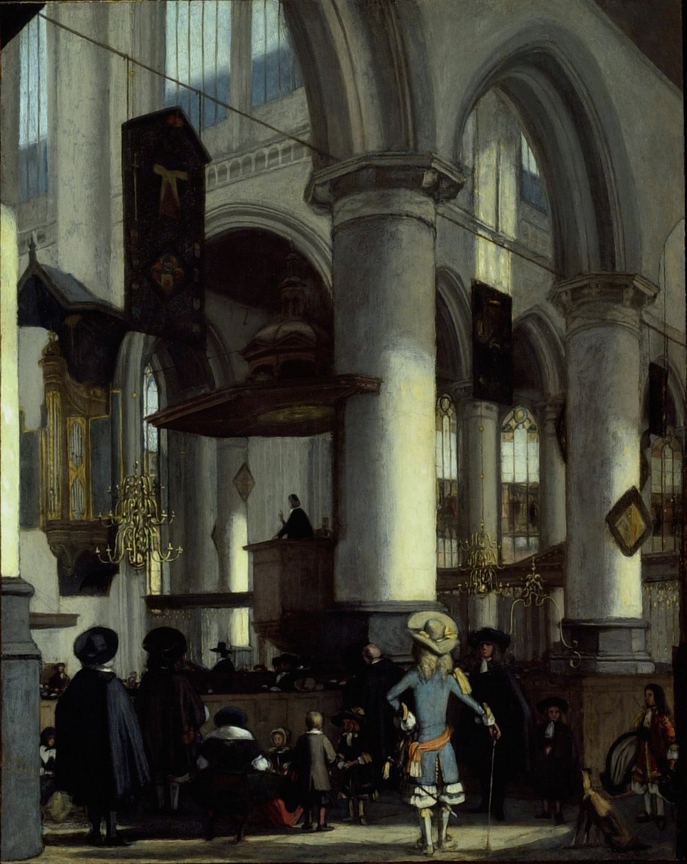 Wnętrze Oude Kerk, Delft autorstwa Emanuel de Witte