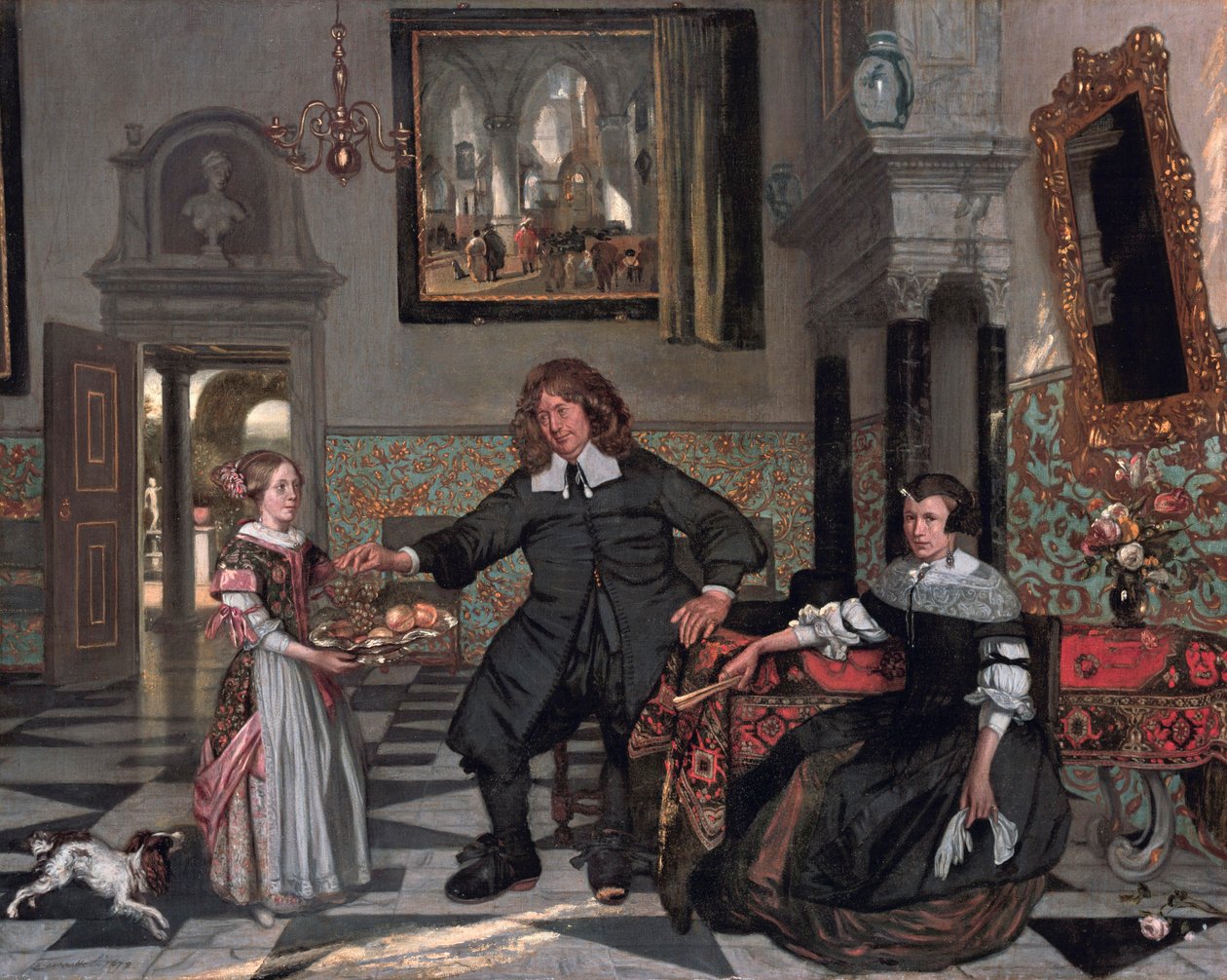 Portret rodziny we wnętrzu (rodzina Pietera de Graeffa) autorstwa Emanuel de Witte