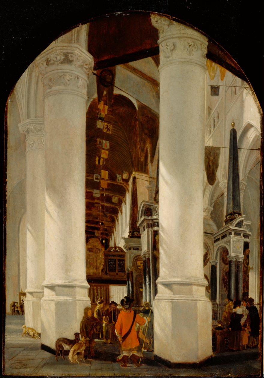 Nieuwe Kerk w Delft z grobowcem Willema Milczącego, ok. 165051 (olej na desce dębowej) autorstwa Emanuel de Witte