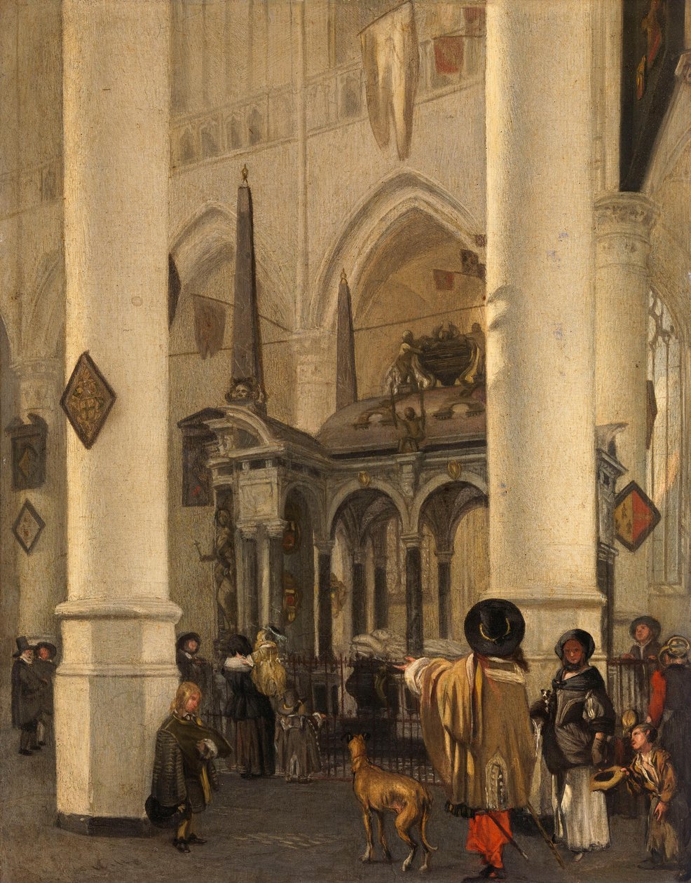 Die Nieuwe Kerk in Delft mit dem Grab von Wilhelm dem Schweiger autorstwa Emanuel de Witte