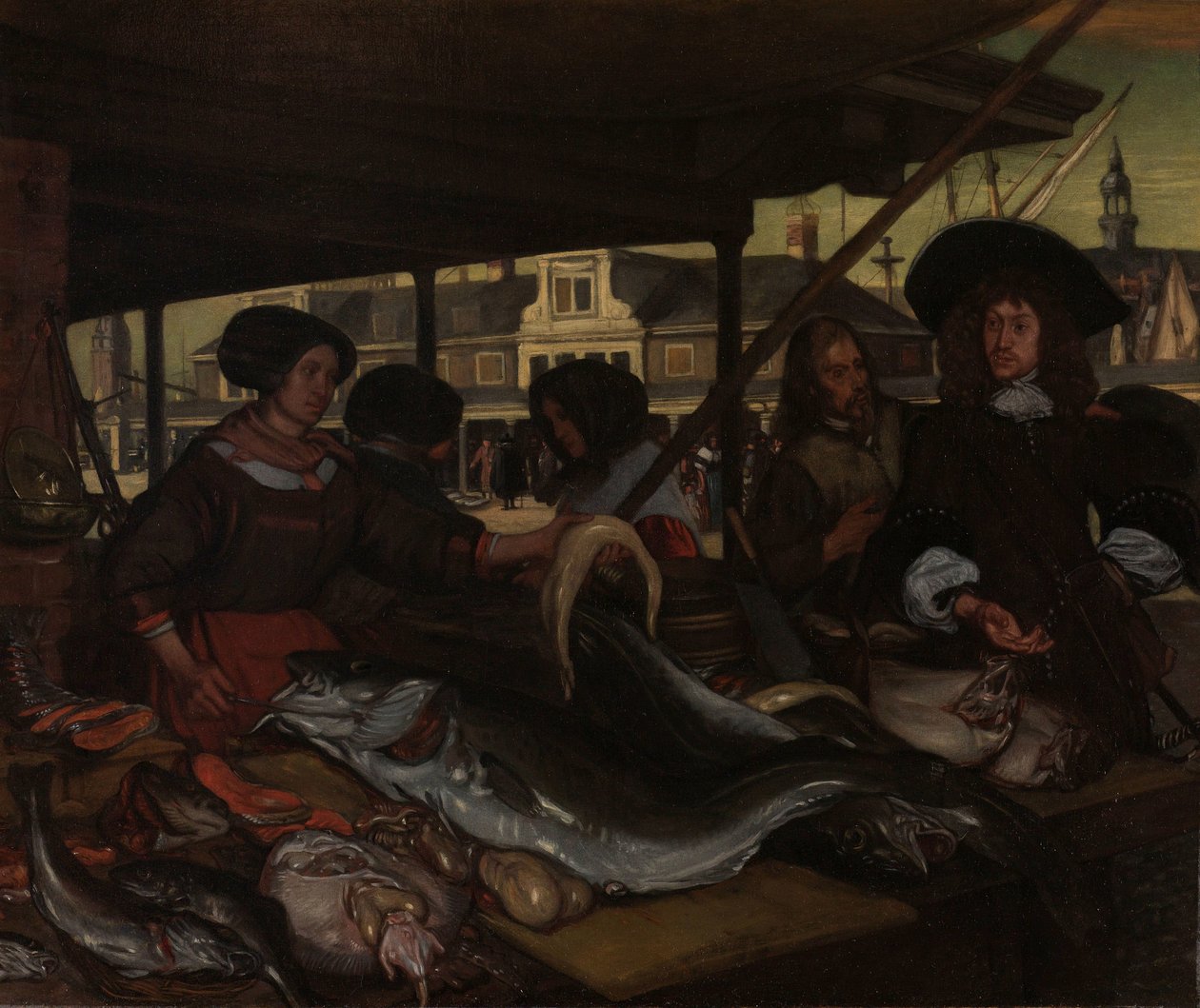 Nieuwe Vismarkt (Nowy Targ Rybny) w Amsterdamie autorstwa Emanuel de Witte
