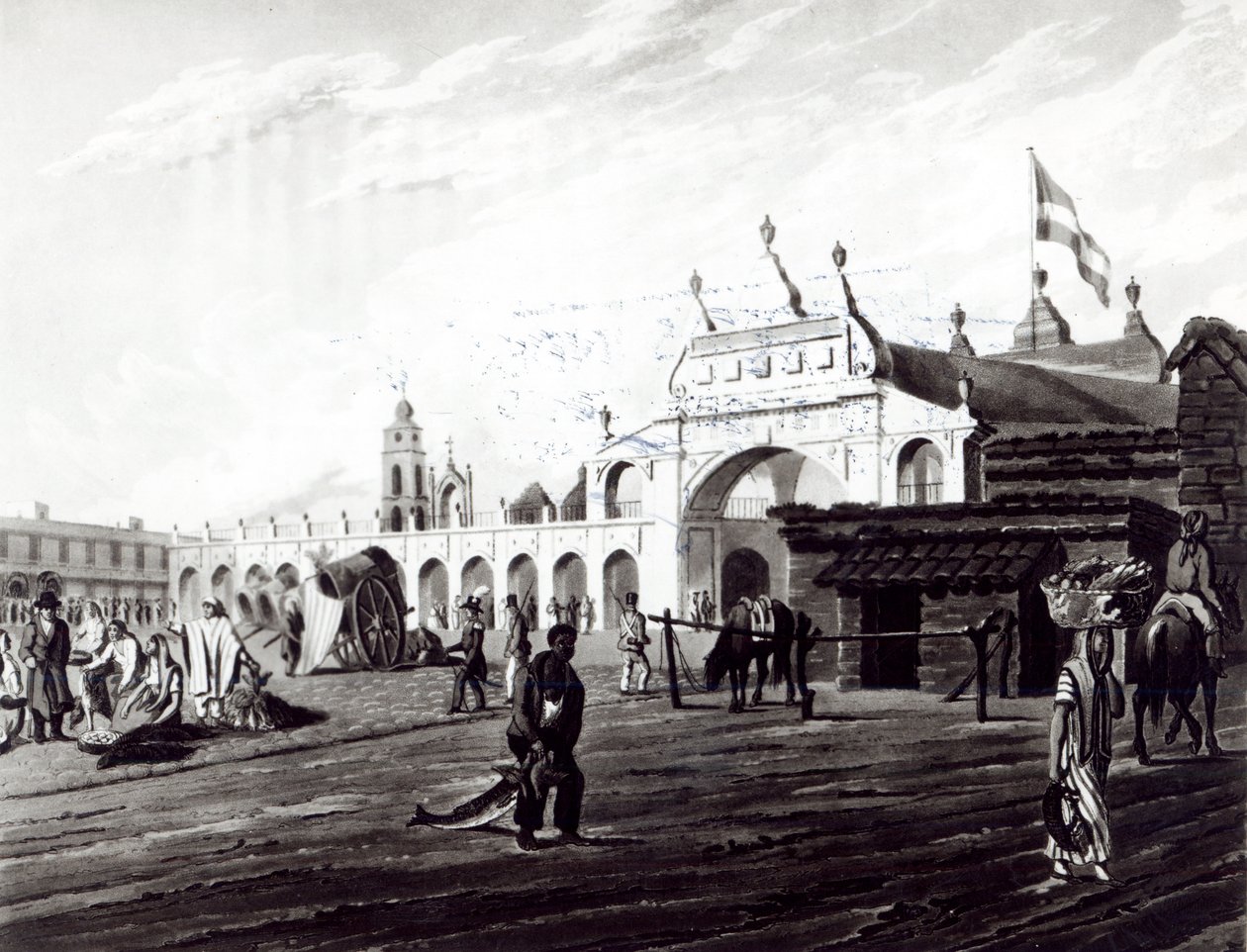 Даниел Хэвелл (1785-1826) сийлсэн зах зээлийн газар 1820 поли autorstwa Emeric Essex Vidal