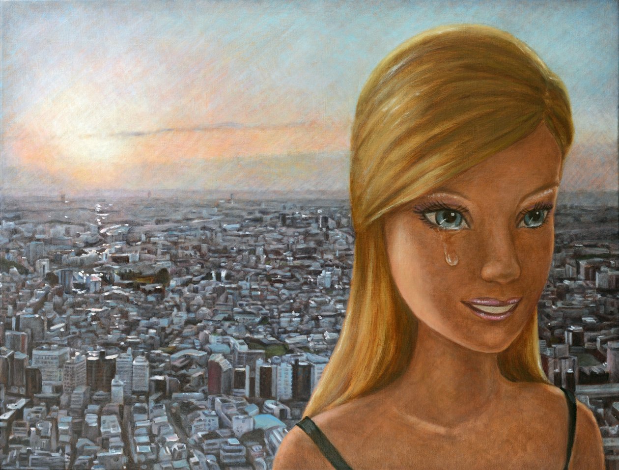 Barbie o zmierzchu, 2012 (olej na płótnie) autorstwa Emiko Aida