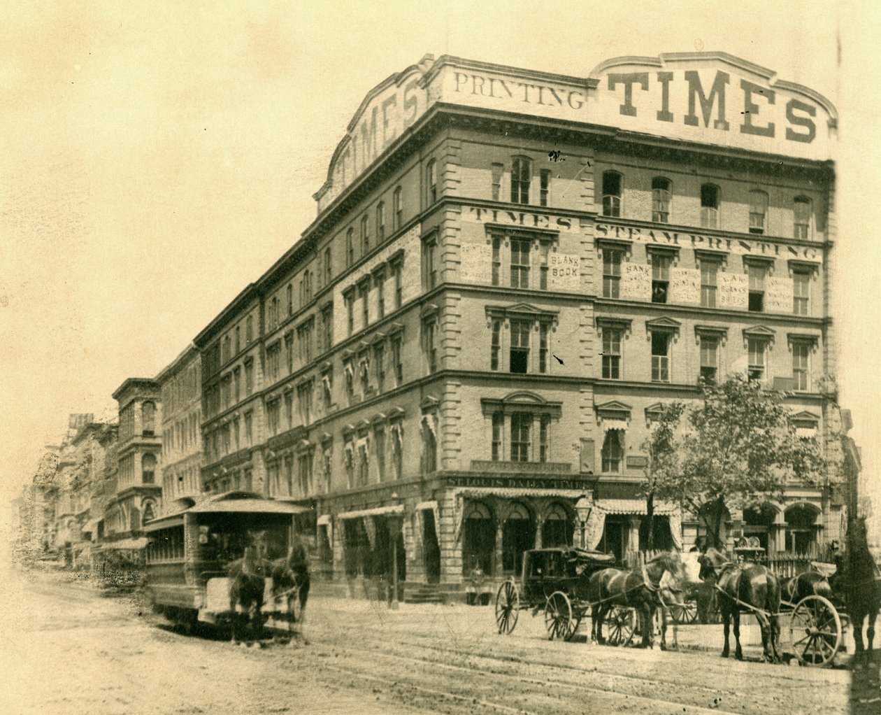 Budynek St. Louis Daily Times na północno-wschodnim rogu Broadway i Chestnut Street autorstwa Emil Boehl