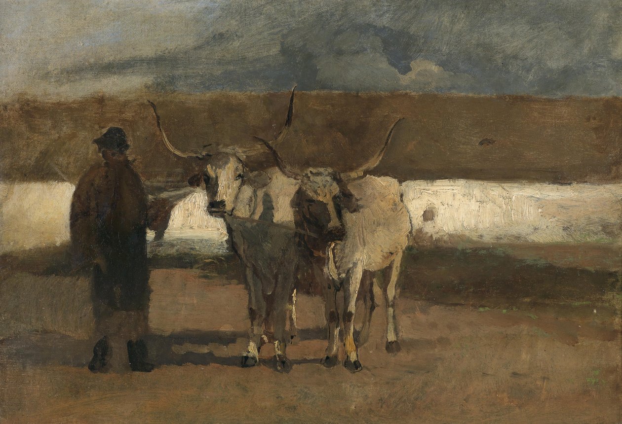 Rolnik z zaprzęgiem wołów autorstwa Emil Jakob Schindler